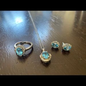 Blue Topaz and Italian Silver Set